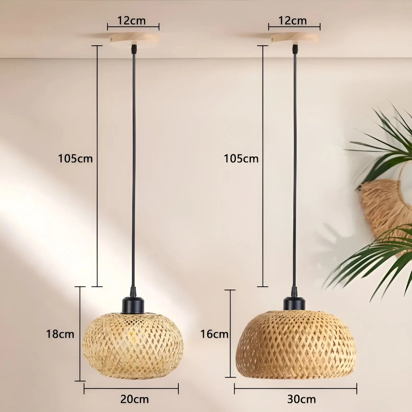 Norvo | Elegant Rattan Pendellampe: Luksusbelysning for ethvert rom