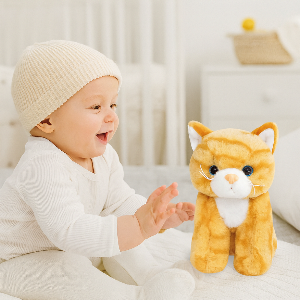 Norvo | Realistisk Katt Plysdyr Myk Stuffet Kattungedukke Barns Gave