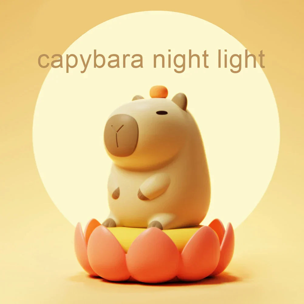 Norvo | Capybara Light - Oppladbar Tegneserie Capybara Silikon Nattlys med 800mAh Batteri