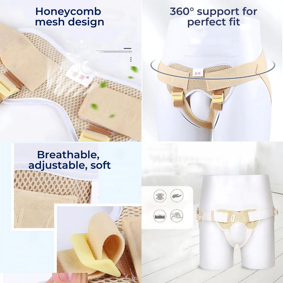 Norvo | Justerbart lyske brokk støttebelte for menn | Komfortabelt pustende brokk støtte for å forbedre mobiliteten