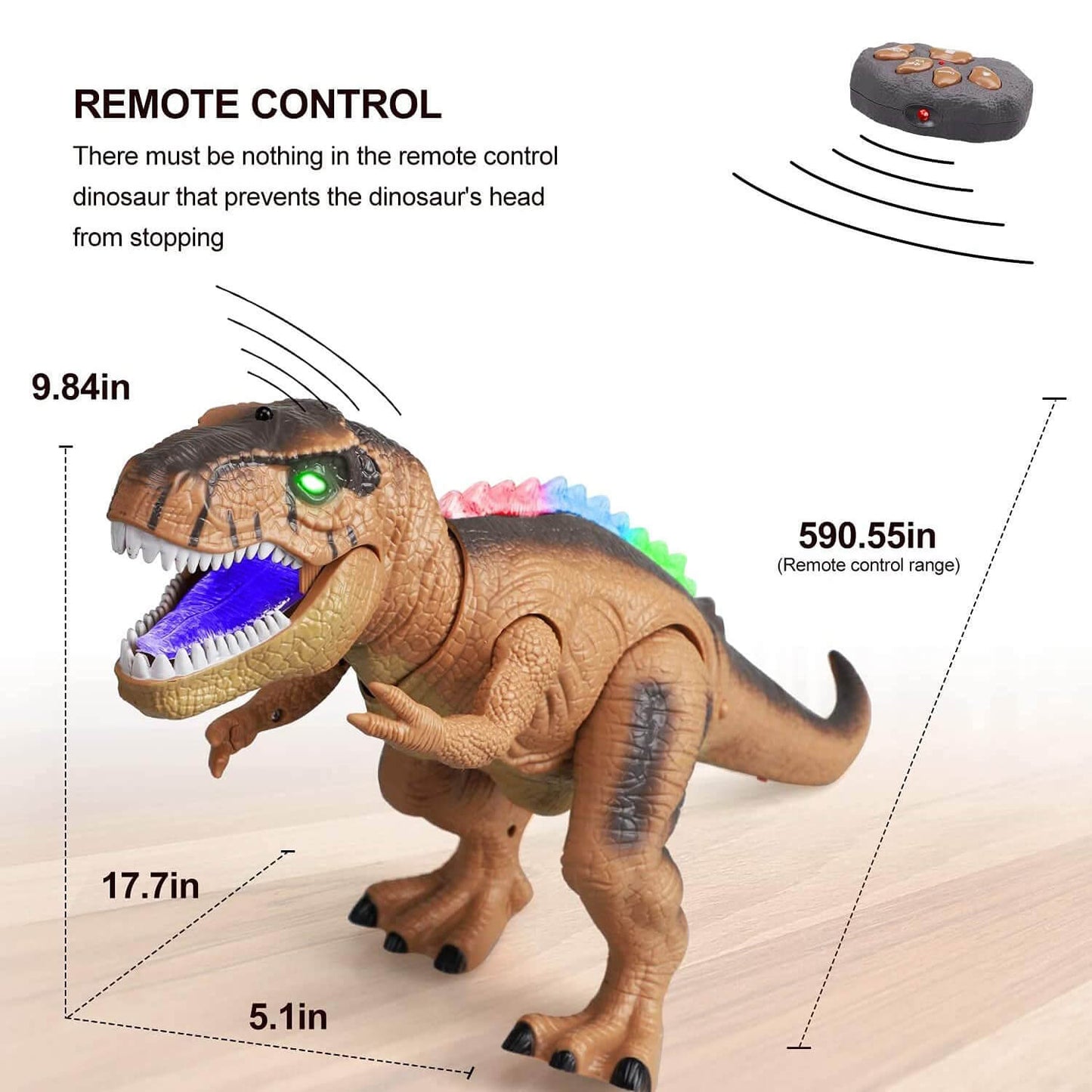 Norvo | Kontroller T-Rex dinosauren med LED-belysning