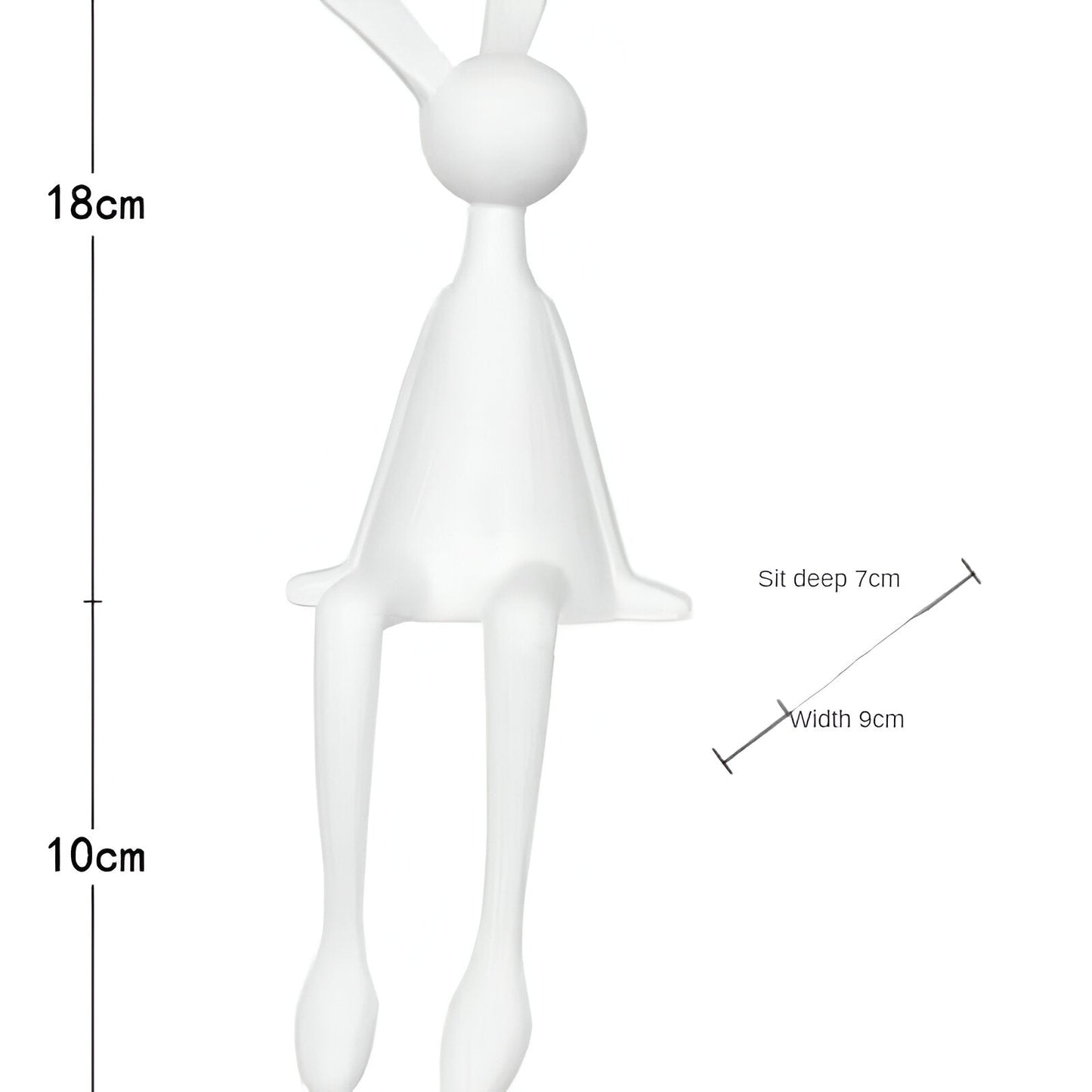 Norvo | ResinLux | Moderne Harresin Påskehare – Svart, Hvit eller Blå Sittende Kanin Dekorasjon