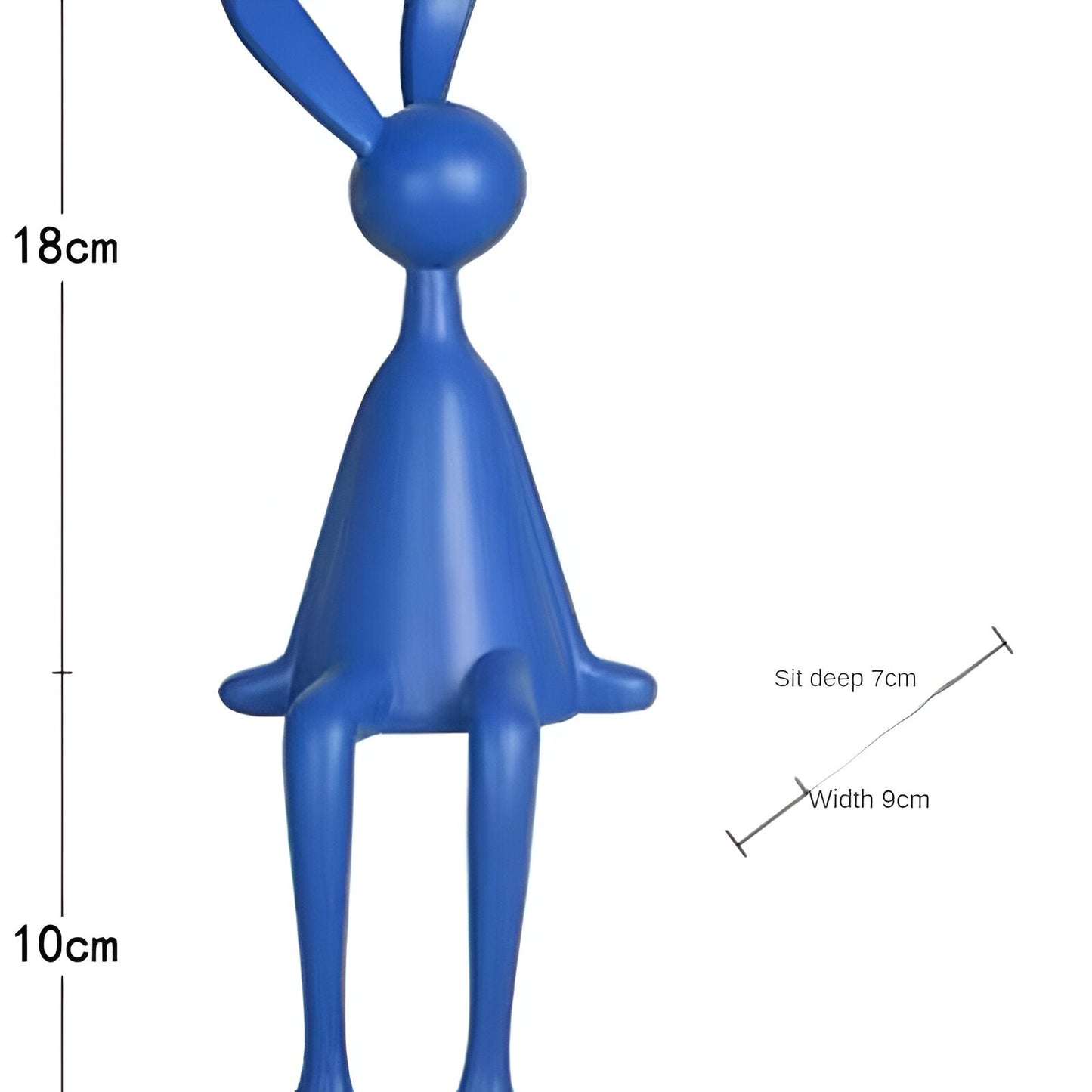 Norvo | ResinLux | Moderne Harresin Påskehare – Svart, Hvit eller Blå Sittende Kanin Dekorasjon