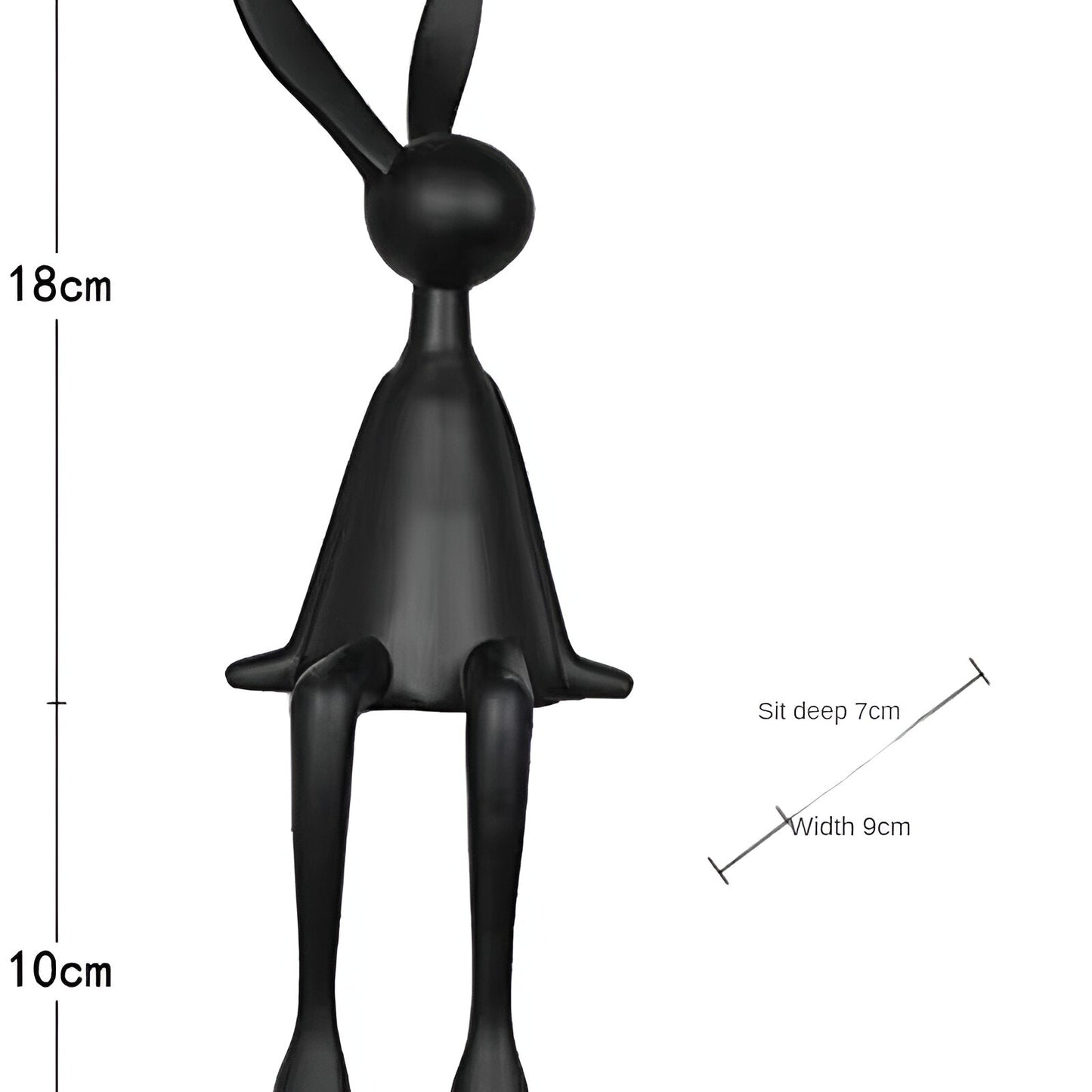 Norvo | ResinLux | Moderne Harresin Påskehare – Svart, Hvit eller Blå Sittende Kanin Dekorasjon