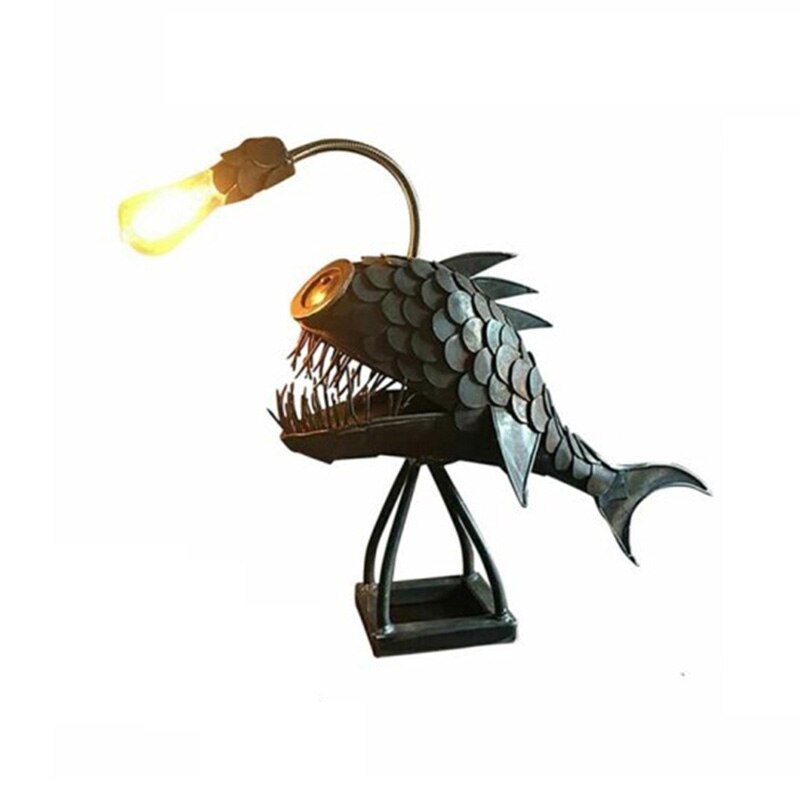 Norvo | Retro Bordlampe Anglerfisk Lys med Fleksibelt Lamp Hode Kunstneriske Bordlamper for Hjem Bar Café Hjem Kunst Dekorative Ornamenter