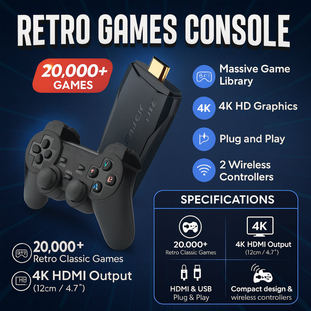 Norvo | Retro Games Console 4K 20000+ Gutte Spill Klassisk Beste Multi Konsoll Videospill