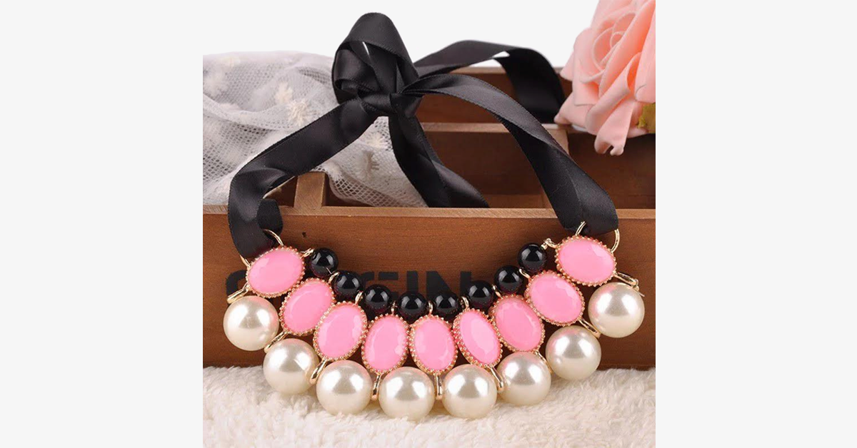 Norvo | Bånd Perle Choker Statement Halskjede