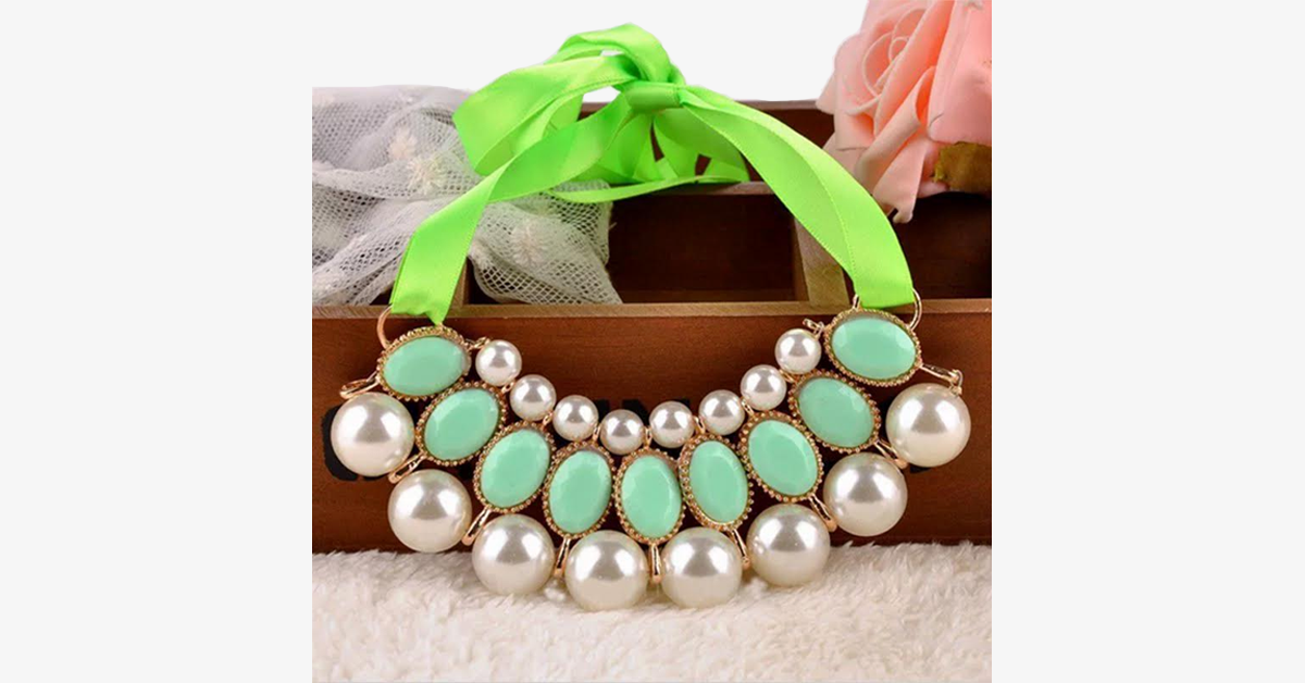 Norvo | Bånd Perle Choker Statement Halskjede