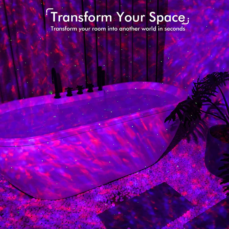 Norvo | Stjerneprosjektor, Galakseprosjektor for Soverom, Fjernkontroll & Hvitt Støy Bluetooth Høyttaler