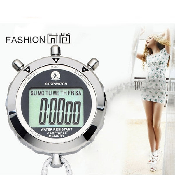 Norvo | PS528 Metall Stoppeklokke Profesjonell Chronograf Håndholdt Digital LCD Sports Telleur Timer med Rem