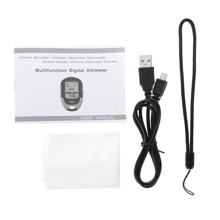 Norvo | SUNROAD Multi-Funksjon LCD Digital Høyde med Kompass & Barometer & Termometer & Hygrometer & Værmelding & LED Lommelykt og Klokke