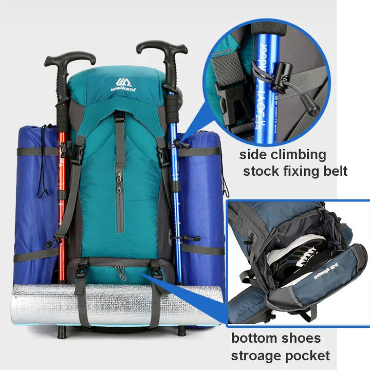 Norvo | Alpivento 70L tursekk | Vanntett campingsekk med regntrekk | Stor utendørs ryggsekk for fotturer, klatring og reise  Merkenavn: