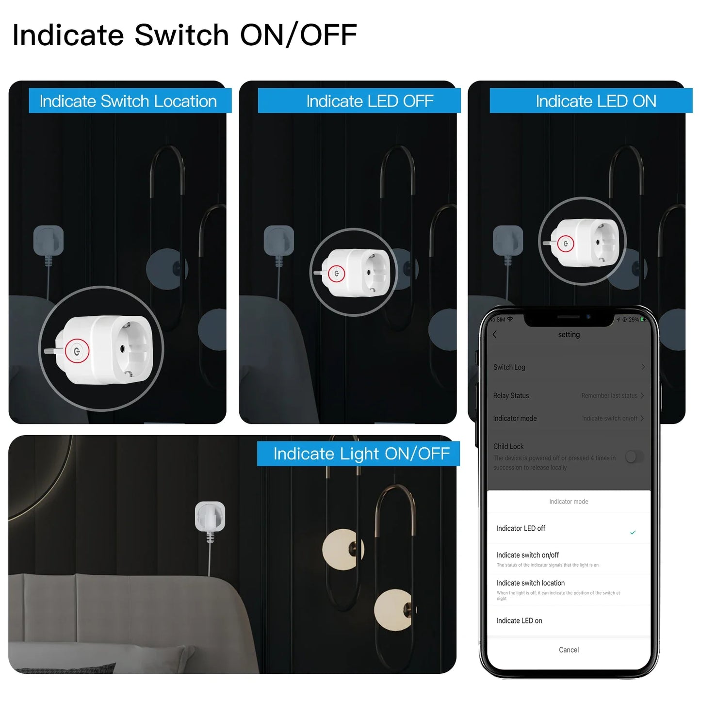 Tuya Zigbee Smart Strømkontakt 16A med Timer & Energimonitor - WiFi Plugg Kontroll via SmartLife Google Alexa Apper