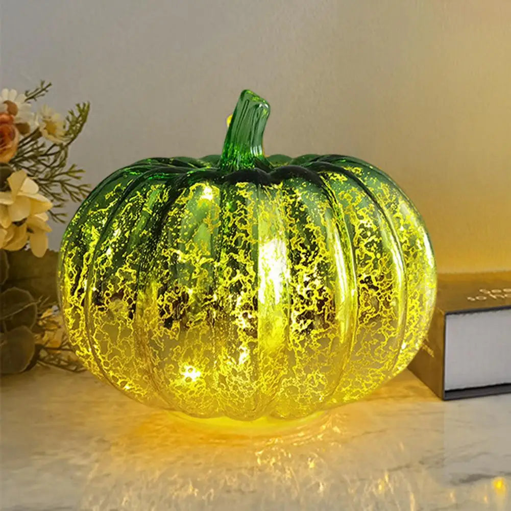 Norvo | Aurelia Glow Glass Pumpkin Decoration | Starry Sky Design | LED- og timerfunksjon | Høst & Halloween