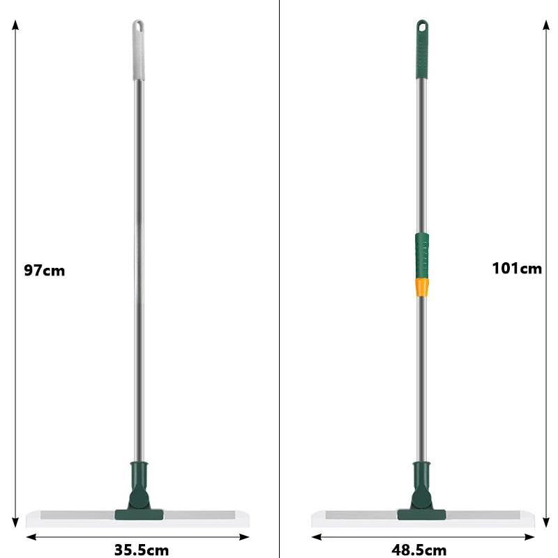 Norvo | Flexiva teleskopisk rengjøringsbørste med silikonleppe | 180° sving | For gulv, vinduer og bad