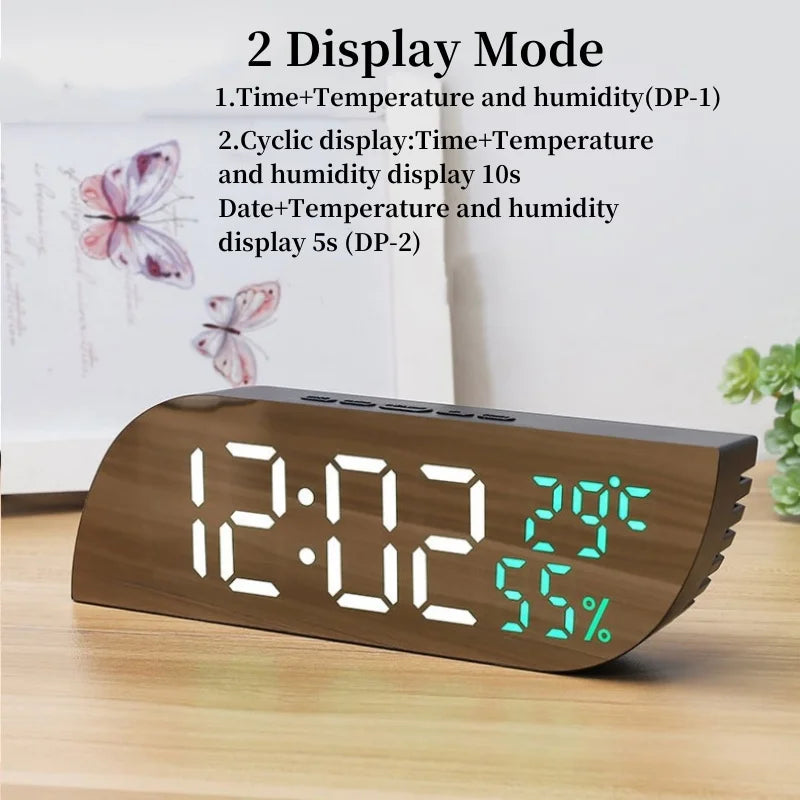 Norvo | LED Digital Vekkerklokke med Dobbelt Skjerm & Ubegrenset Snooze