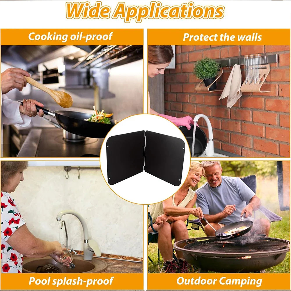 Norvo | Sammenleggbar rustfritt stål fett spruteskjerm 2-sidig olje beskytter – CookShield