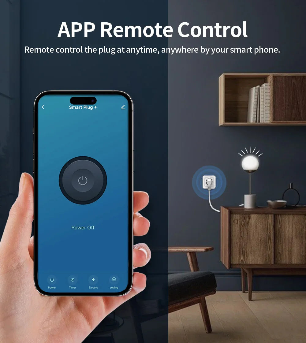 TUYA Zigbee Smarte Stikkontakter 16A & 20A med strømovervåking - Wifi Kontrollert via SmartLife Google Alexa Apper