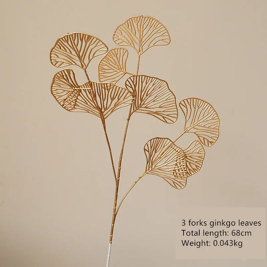 Norvo | Dekorativ blomst Gullserie | Palmblad, Ginkgo & Eukalyptus | Kunstig blomst 67–84 cm | Bryllup & Jul