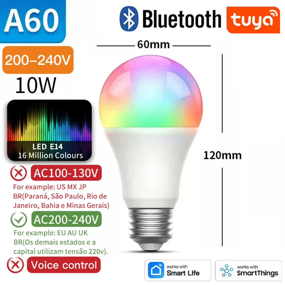 Tuya Zigbee Smarte LED Pærer E27 - WiFi Lys kontrollert via SmartLife Google Alexa Apper