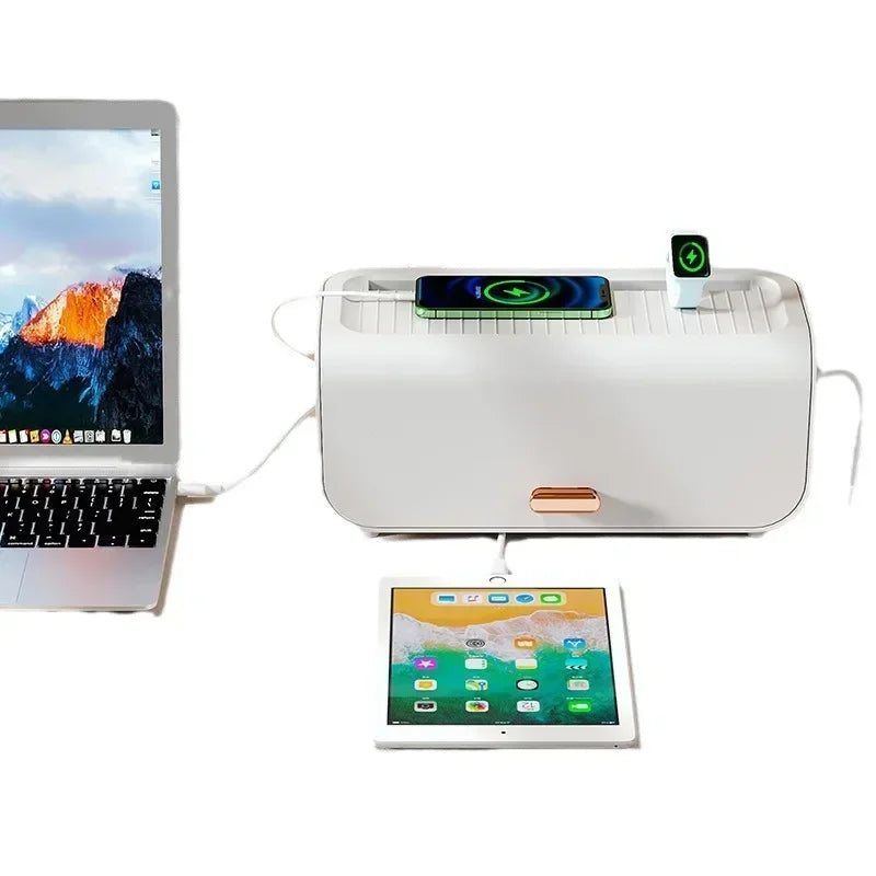 Norvo | OrgaVolt Kabelboks med lokk | Støvtett & Vanntett | Oppbevaringsboks for strømuttak & ladekabler | For stue & kontor