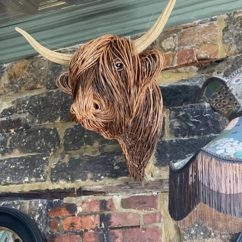 Norvo | Vevd Pilflette Høylandsk Storfe Harpikshjemmet Dekor Figurine