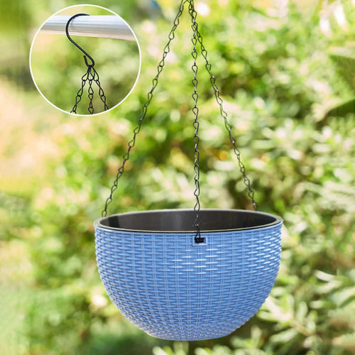 Norvo | Rattania Bloom Hengepotte | Europeisk Stil | Honningkake Mønster & Rattan Utseende | For Hage, Balkong & Innendørs