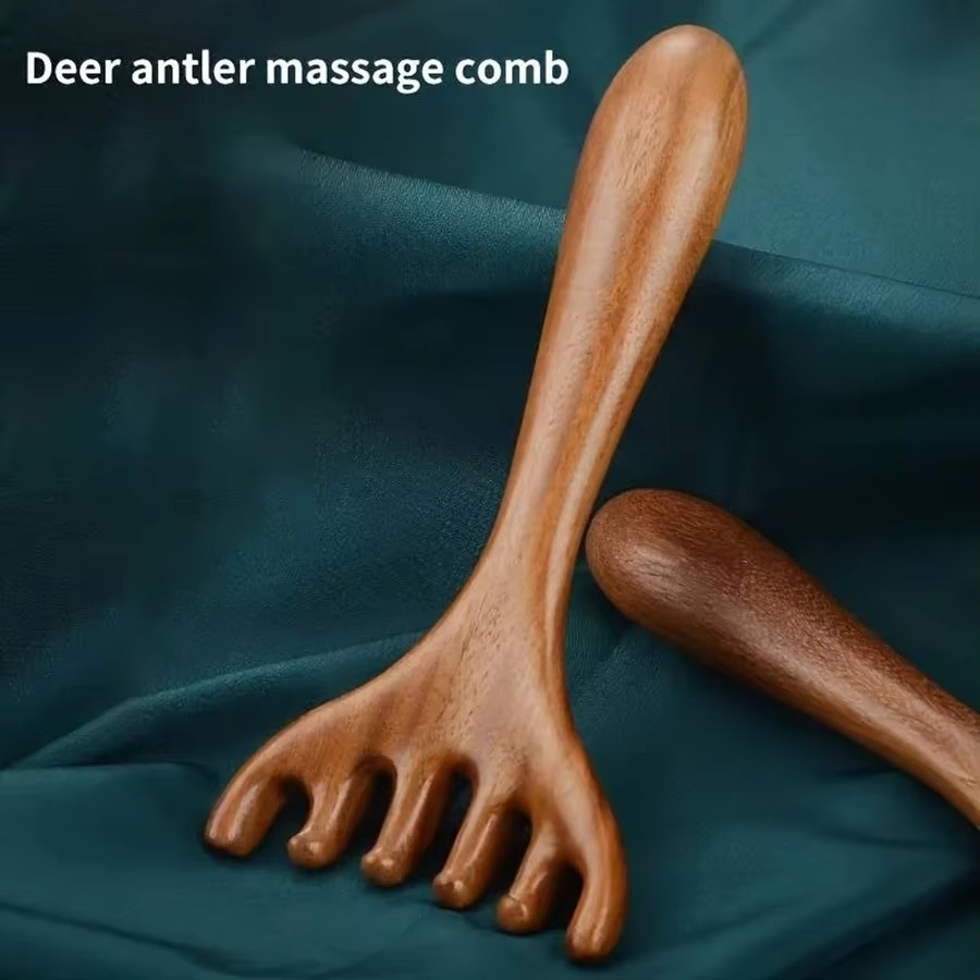 Norvo | Sandeltre Gevir-formet Gua Sha Hodebunnmassasje