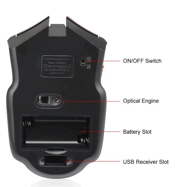 Norvo | Presisjon 2.4G Trådløs Optisk Mus med USB Mottaker