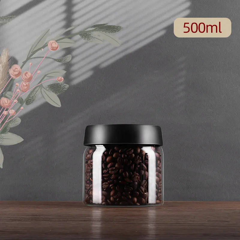 Norvo | GIANXI Vakuumforseglet Kanne, Kaffe Bønner, Glass, Lukket Beholder, Mat, Korn, Søtsaker, Ferskbevaringsbeholder, Kjøkkenutstyr
