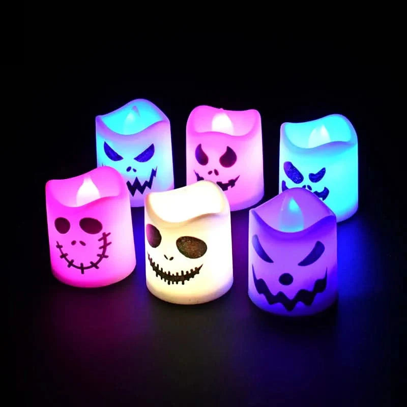 Norvo | Halloween LED Spøkelse & Gresskar Stearinlys – 6 Pakke