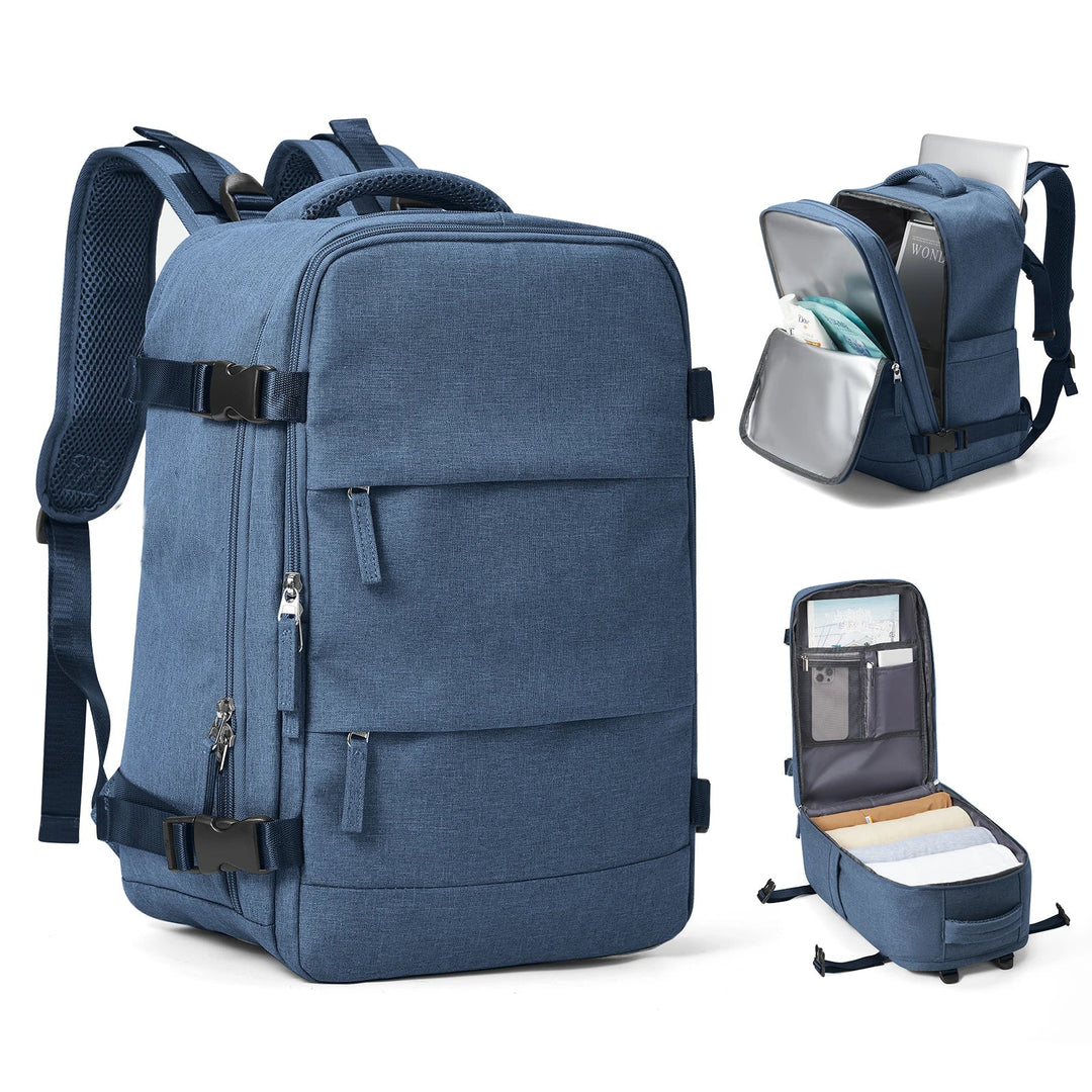 Norvo | Reise Ryggsekk Travomate | Vanntett & Allsidig | 15.6" Laptoprom | Stor Kapasitet med Fukt-Tørr Separasjon