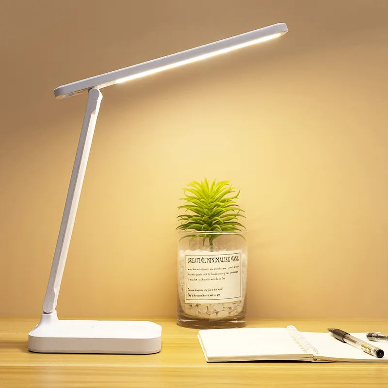 Norvo | 6000mAh oppladbar LED bordlampe USB 3 farger stegløs dimbar skrivebordslampe berøring foldbar øye-beskyttende leselys nattlys