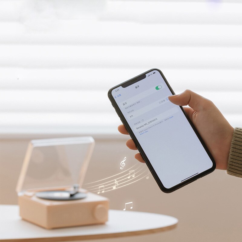 Norvo | Vintage Vibes Mini Platespiller Bluetooth Høyttaler