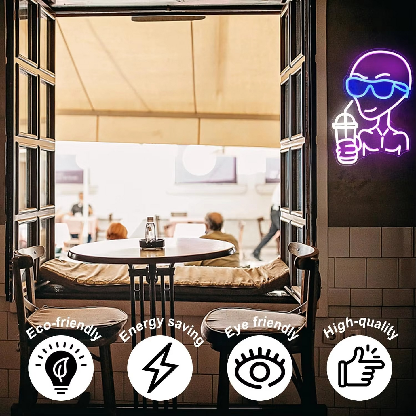 Norvo | Cosmic Alien Neon LED-skjold for unik hjem- og festdekor