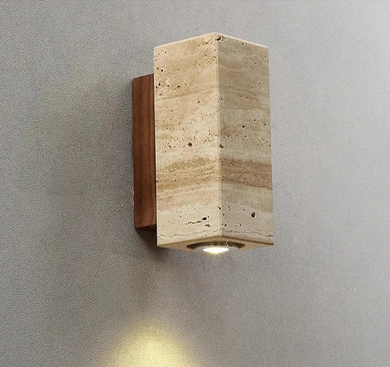 Norvo | Moderne Naturlig LED Vegglampe laget av Travertin