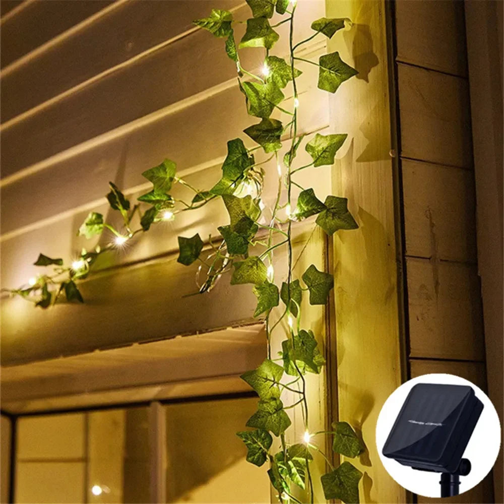 Norvo | Solare fairy lights SoliBlossom | Solsikke dekor med blader | Varm hvit | 8 moduser | For hage, gjerde & bryllup