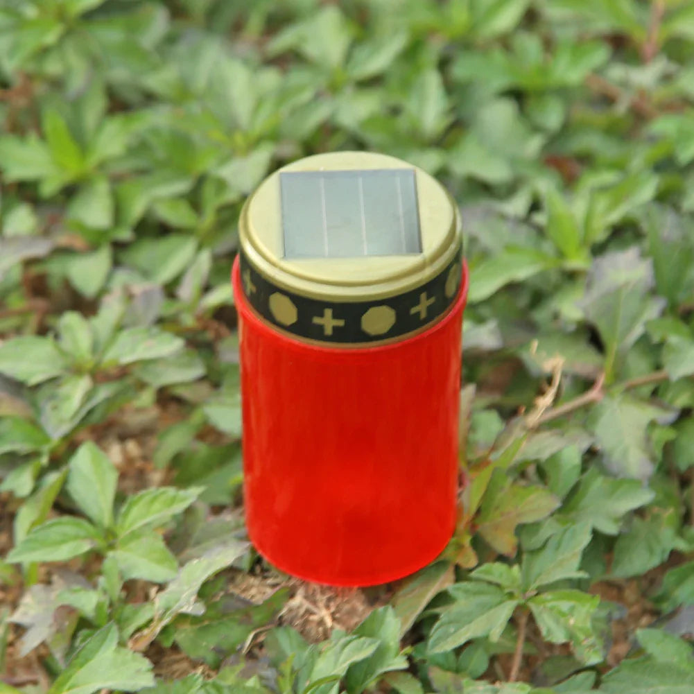 Norvo | Memolux Eternis Solar Grablicht LED | Flammende Stearinlys Utseende | Vanntett & Oppladbar | 12 cm Høy