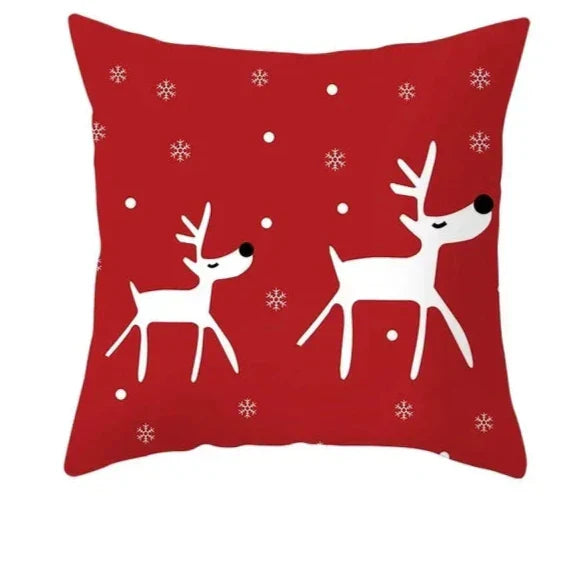 Juleputetrekk Sett – Elegant Juledekorasjon for Sofa og Stue, Festlige Putetrekk 45x45 cm, Høy- Kvalitets Bomull