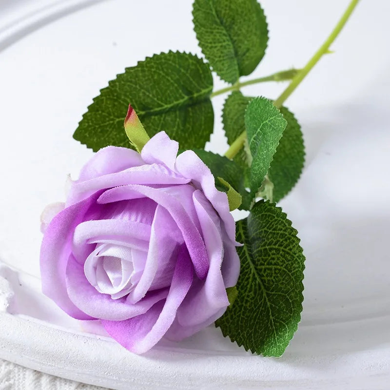 Norvo | 20 stykker Realistisk Fløyels Silke Rose Bukett