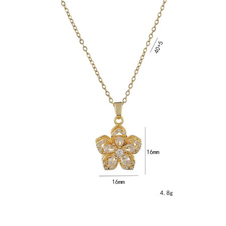 Norvo | Rotating Flower Pendant Necklace – Non-Tarnish Allsidig Smykke