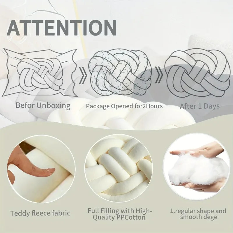 Norvo | Dekorativ pute | Knutete geometrisk design | Vaskbar polyester | 40×30 cm