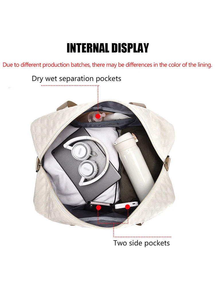 Norvo | Raumio TravelFlex Lettvekts Reisebag med Diamantmønster | Stor Sports- og Helgetaske med Skoavdeling og Fuktavdeling | Kabinbagasje Egnet og Sammenleggbar