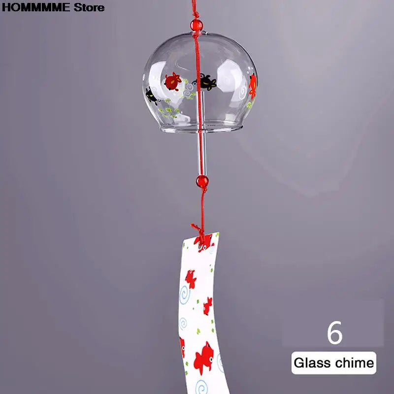 Norvo | Glass Vindklokke Hanabira | Japansk Stil | Klar Lyd & Dekorativ Pendant | Håndlaget