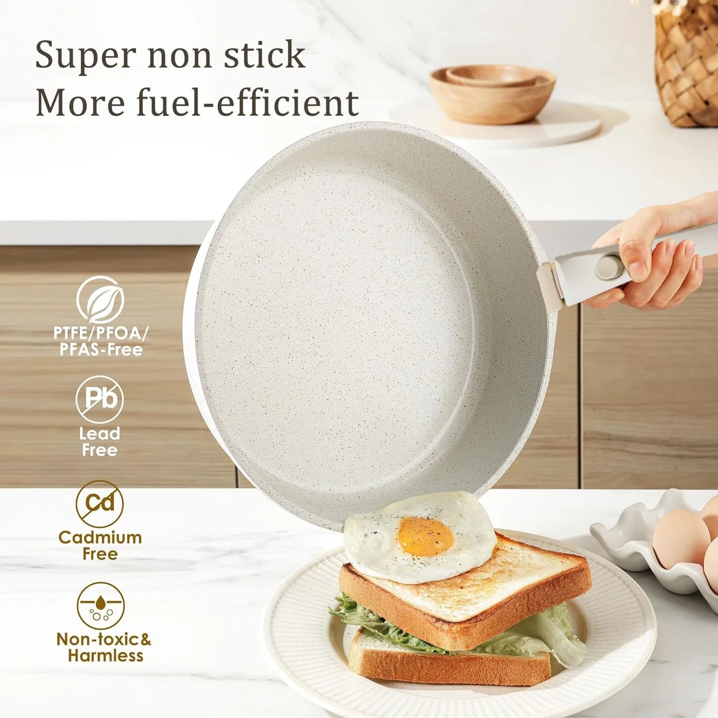 Norvo | DONNOR Sikker non-stick kjele sett - Ovnsfaste gryter og panner med avtakbare håndtak