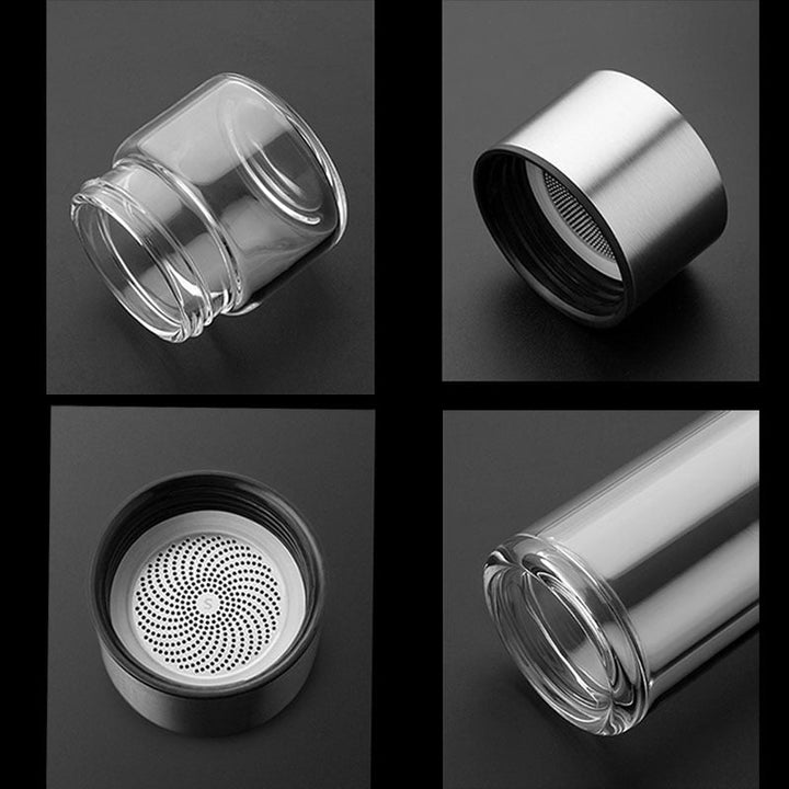 Norvo | 2i1 Dobbelvegg Termisk Smart Te Glassflaske