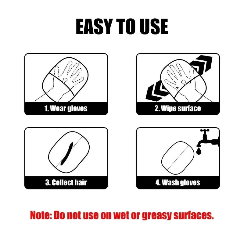 Norvo | Katt og hund hårfjerning hansker, elektrostatisk pelsfjerner for tepper, sofaer og polstring