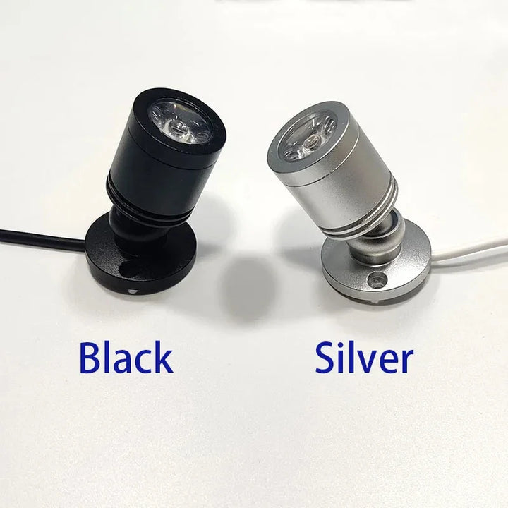 Norvo | Mini LED Spot LuxoDot | 1W/3W | USB Spotlight for Display Cases & Decoration | Varm & Kald Hvit | Aluminiumhus
