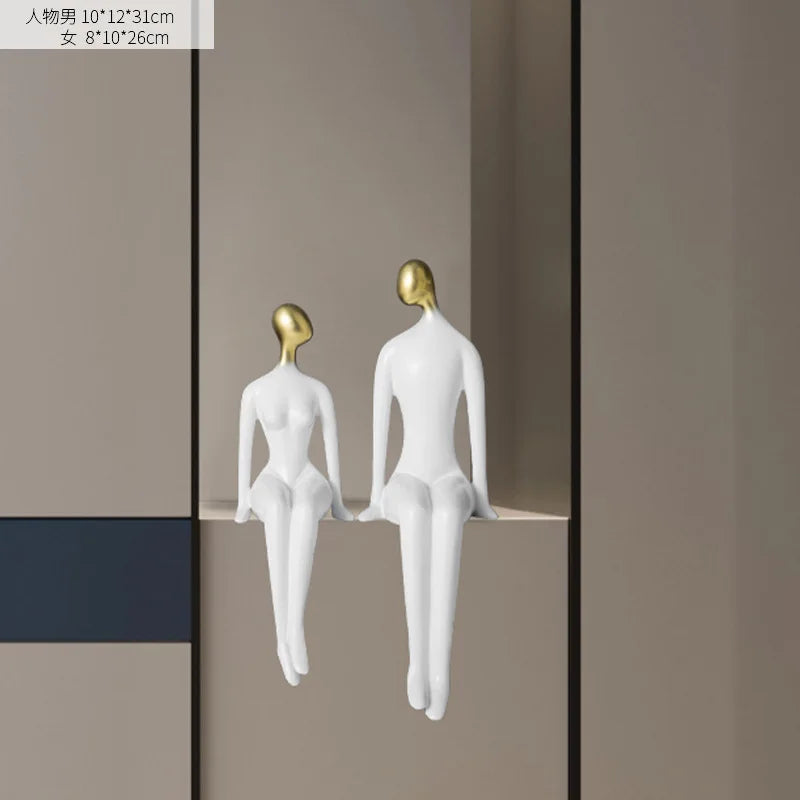 Norvo Decor Abstrakte Par Figuriner Minimalisme Innredning Tilbehør TV-Skap Ornamenter Stue Dekor Gaver
