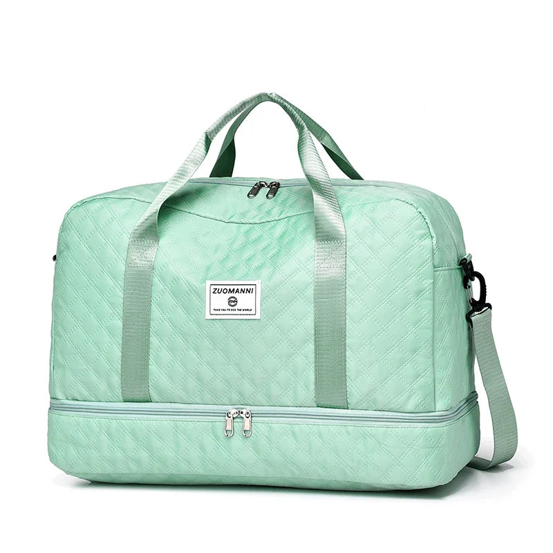 Norvo | Raumio TravelFlex Lettvekts Reisebag med Diamantmønster | Stor Sports- og Helgetaske med Skoavdeling og Fuktavdeling | Kabinbagasje Egnet og Sammenleggbar